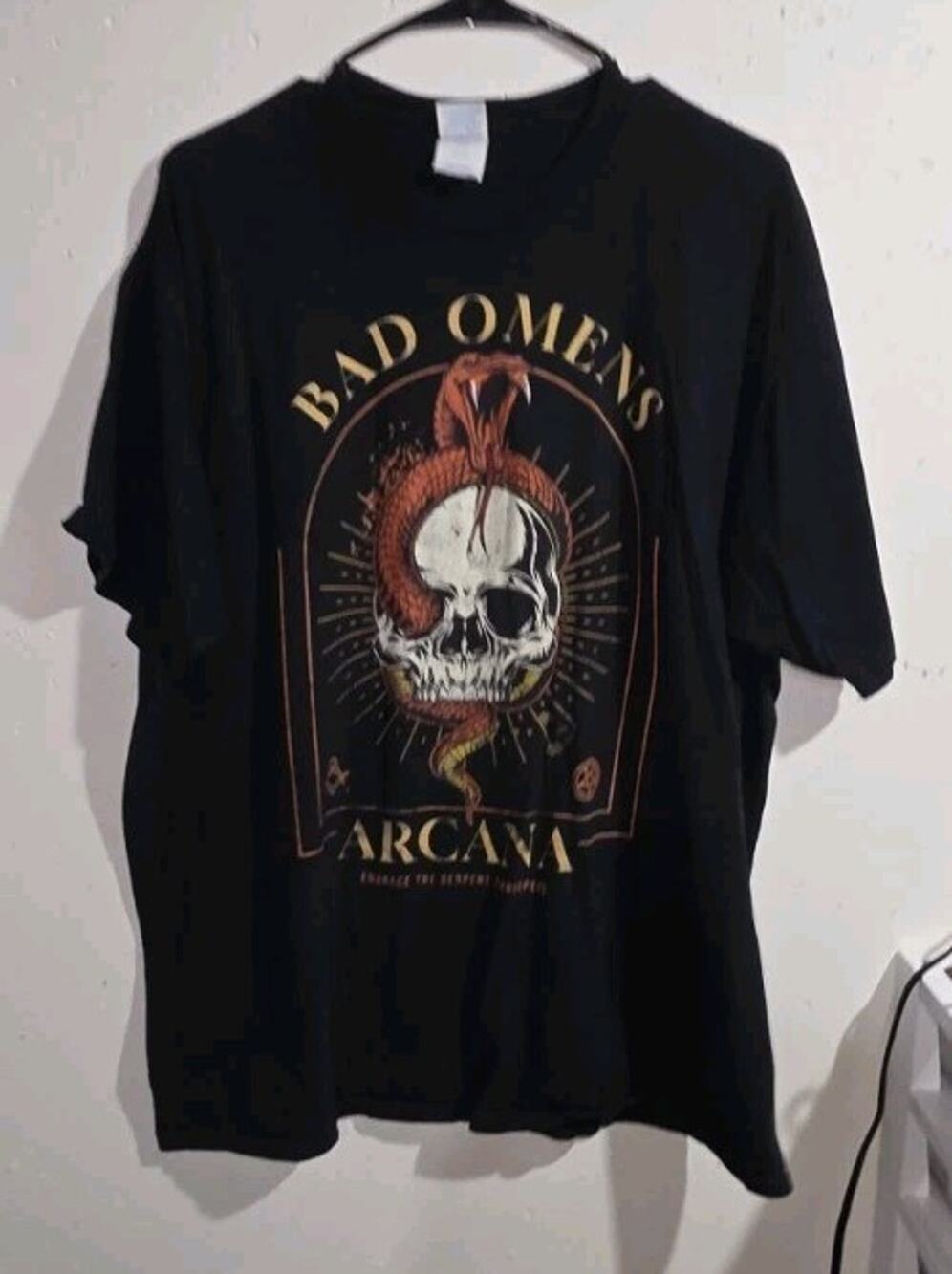 Bad Omens Arcana T Shirt Black 2XL XXL Skull Snake Gothic Metal Band Merch